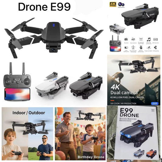 Drone Pliable 4K HD E99 - Double Caméra & Stabilisateur d'Altitude
